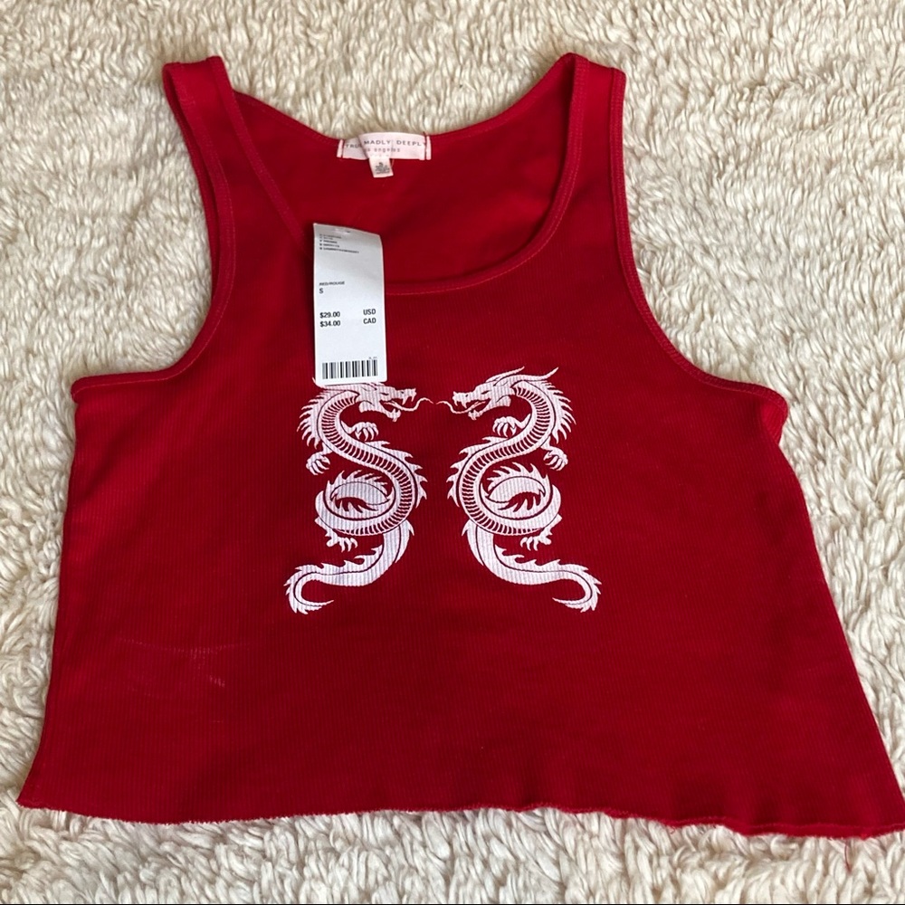 Truly Madly Deeply  By Urban outfittersCropped Top Red Dragon Size 5